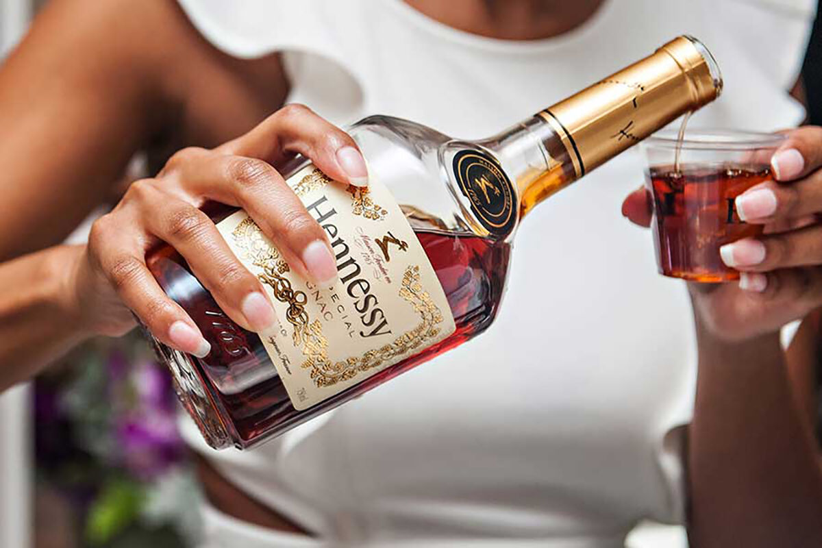 Hennessy Special cognac being poured into a cup at a K2 Productions event production shoot