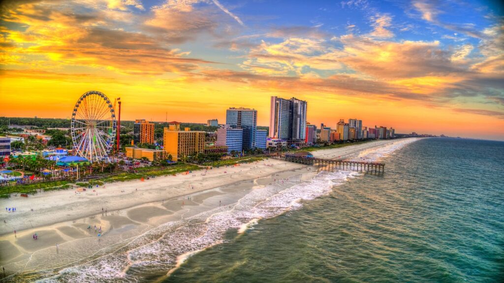 Sunset Beach Skyline Photo by K2 Productions