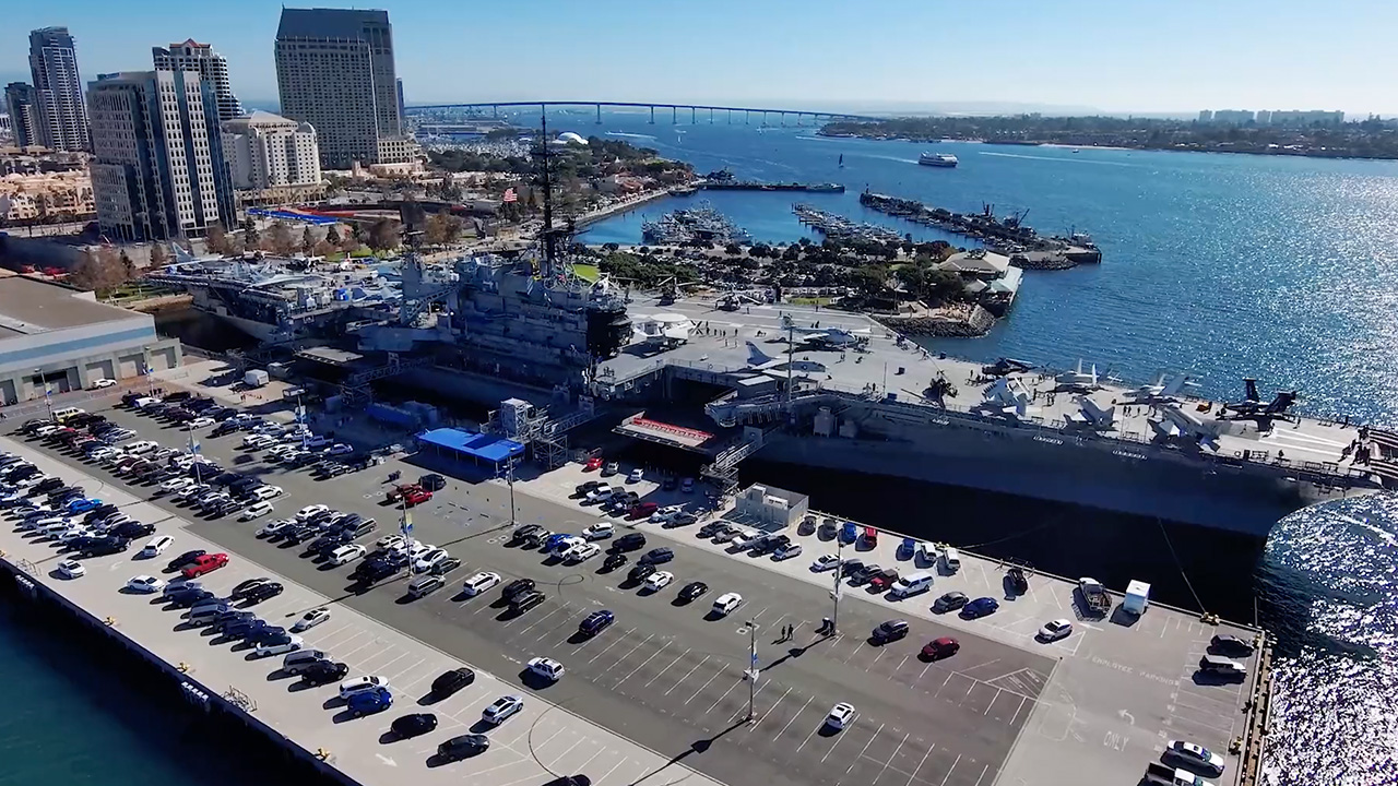 An aircraft carrier for a Gecko Robotics corporate mission statement.