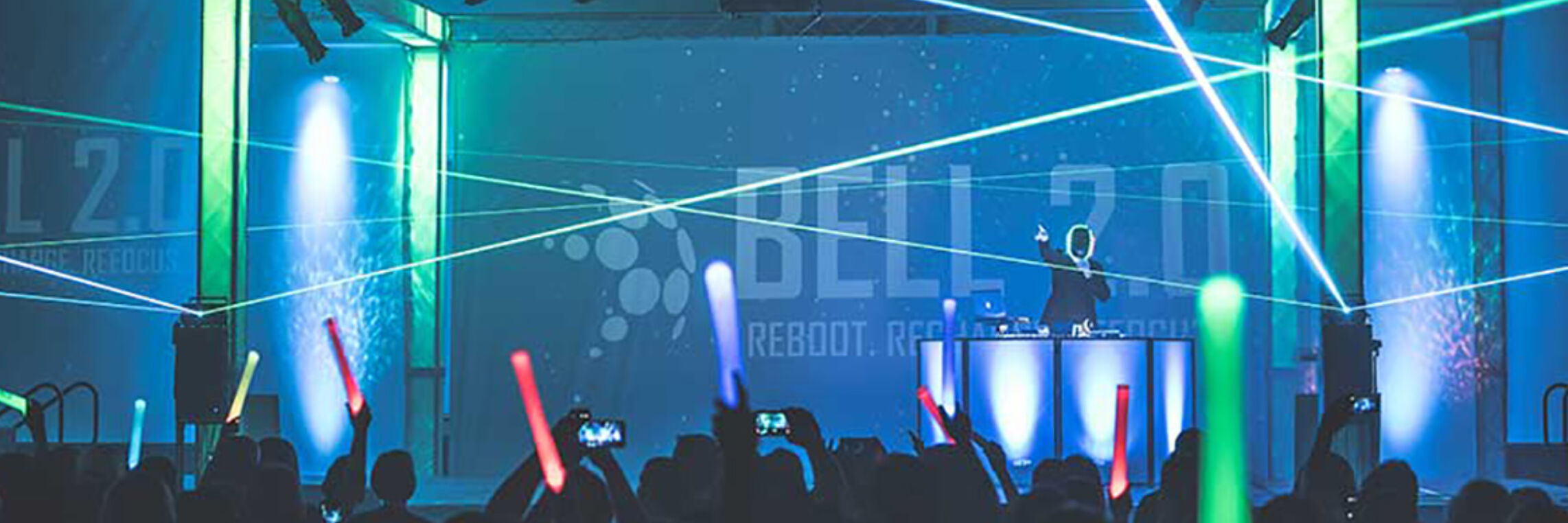 Bell Partners corporate conference with laser lighting and DJ entertainment