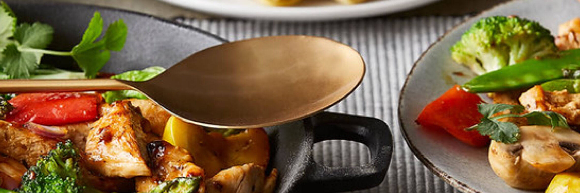 Food and beverage video production, fresh ingredients in cast iron pan for The Fresh Market