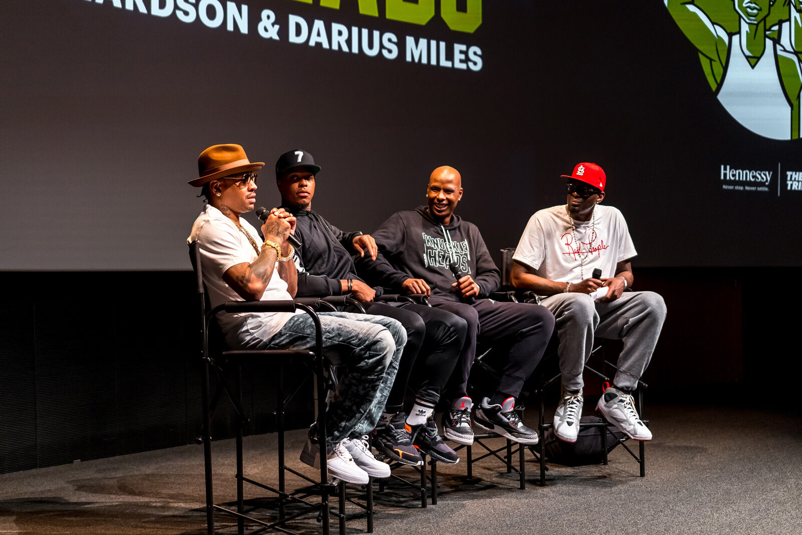 NBA All-Star panel discussion on stage with four guests, K2 Productions event production AV services